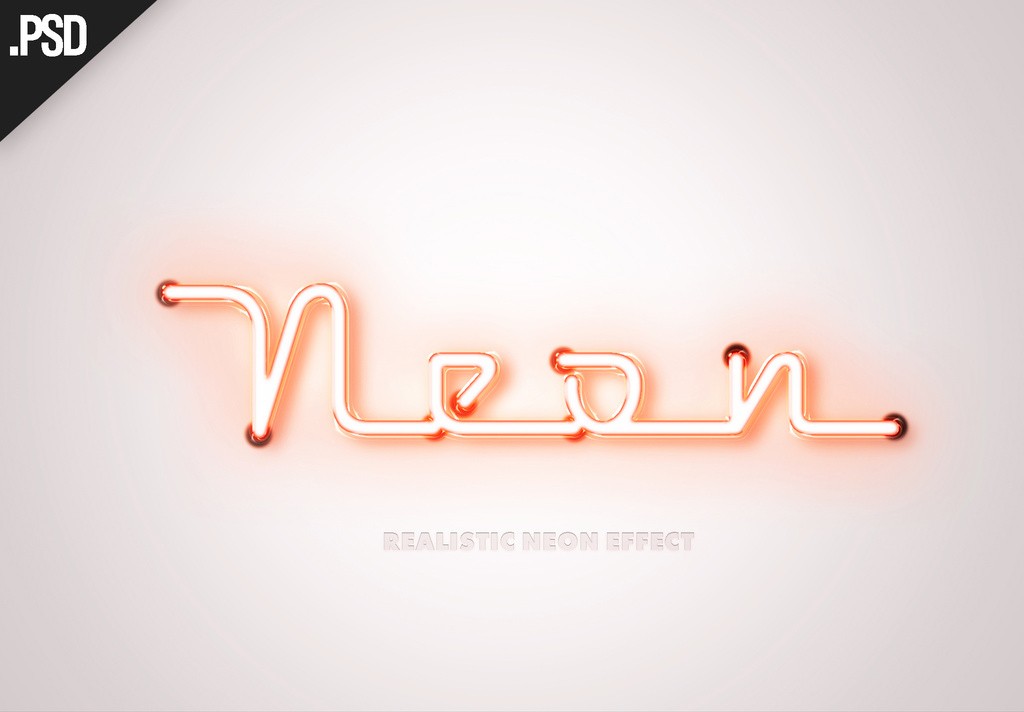 Realistic neon tube light text effect — Teletype