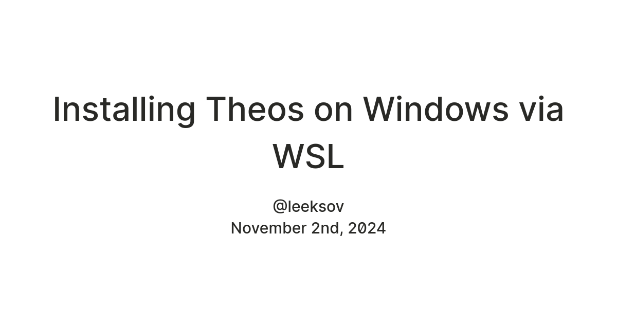 Installing Theos on Windows via WSL — Teletype