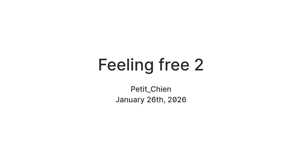 Feeling free 2 — Teletype