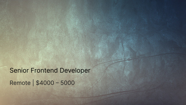 Senior Frontend Developer — Teletype