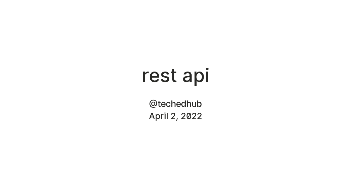 rest api — Teletype