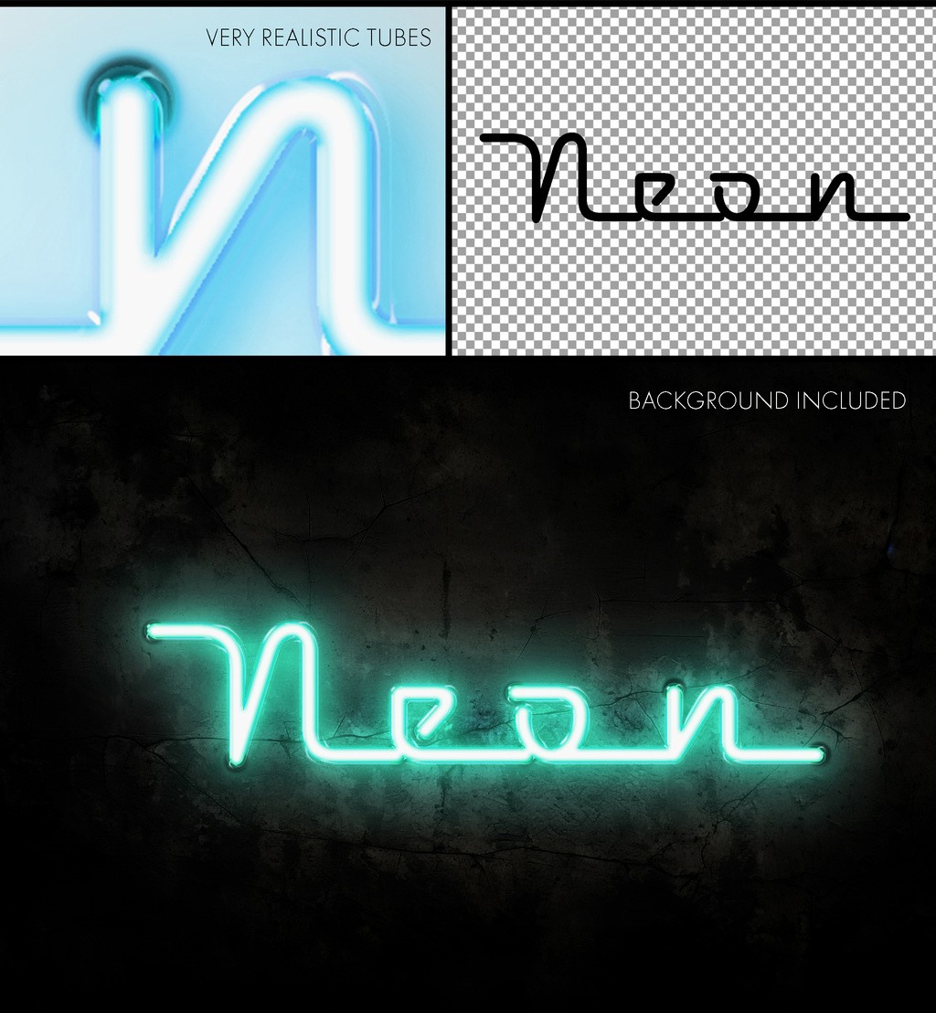 Realistic neon tube light text effect — Teletype
