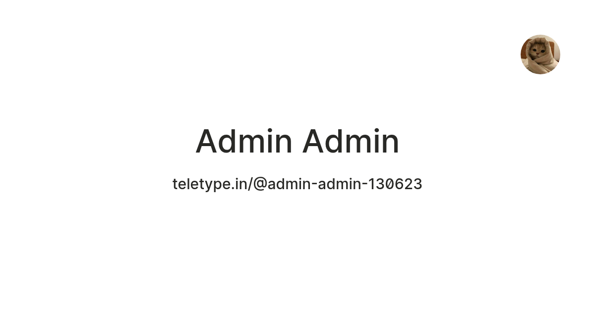 Admin Admin — Teletype