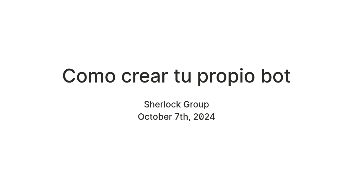Como crear tu propio bot — Teletype