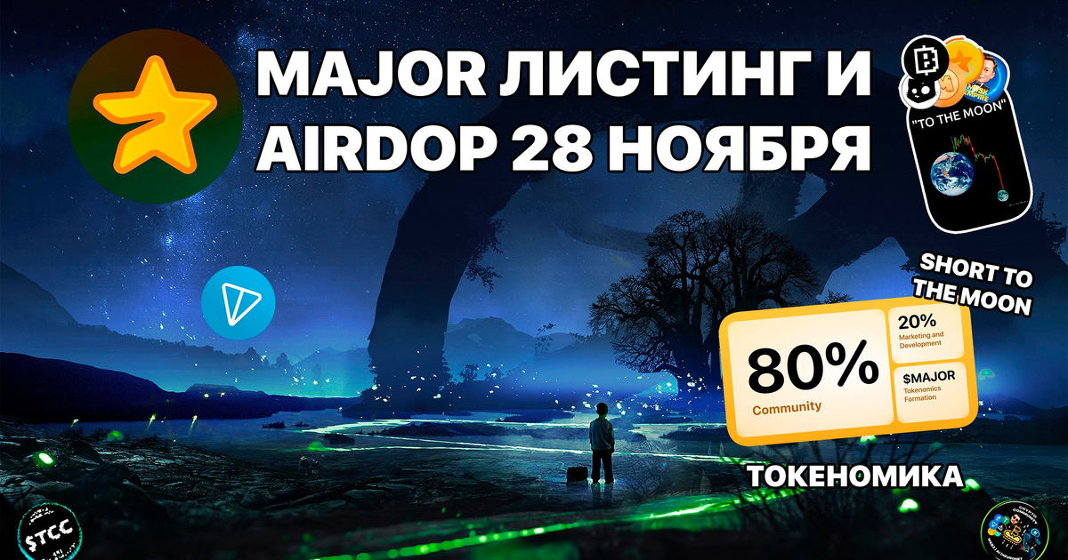 Major листинг и AirDrop 28 ноября. Что с токеномикой? Short to the moon ...