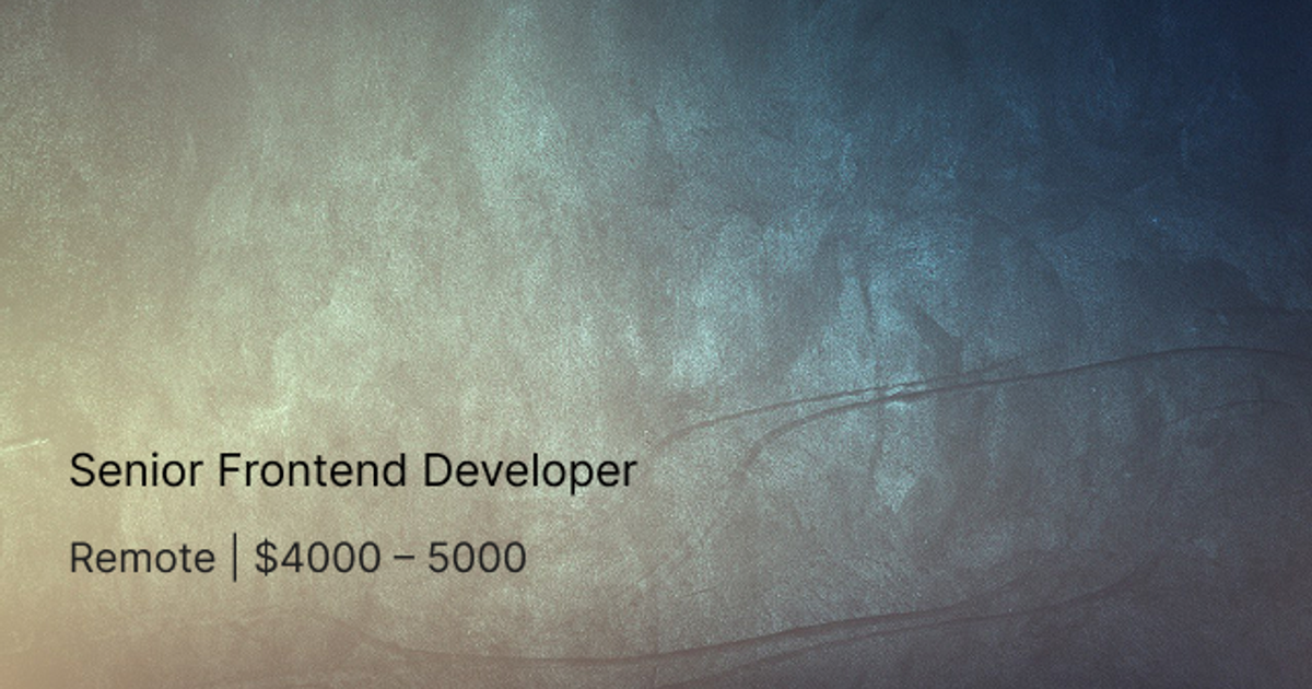 Senior Frontend Developer — Teletype